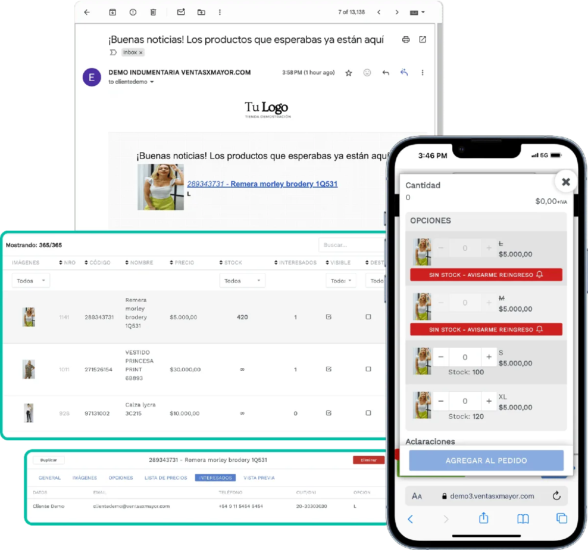Sistema de gestión de stock en VentasxMayor para controlar inventario mayorista